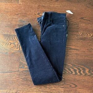 Navy Blue velvet Skinny Jeans
